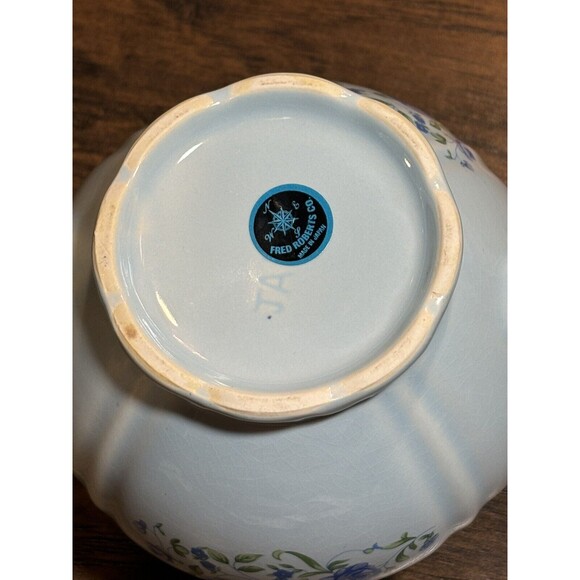 Fred Roberts and Company Made in Japan Teapot Pale Blue with Blue Roses Vintage - Picture 6 of 10